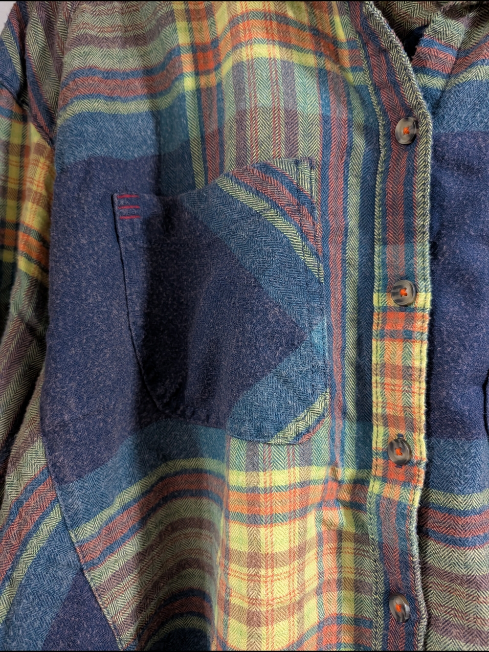 BDG Urban Outfitters Multicolor Plaid Flannel Shirt Jacket - Yellow, Navy, Green - Picture 4 of 10